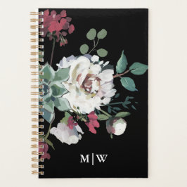 Schönes BlumenBouquet mit Monogramm Planer