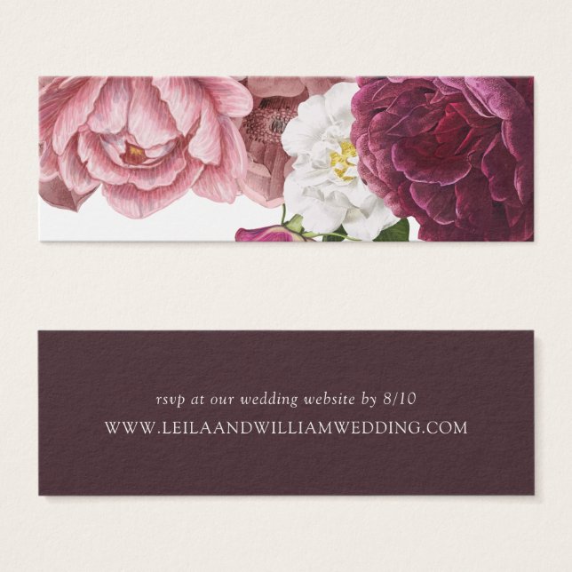 Schönes Blumenburgundy Wedding Website UAwg (Vorne & Hinten)