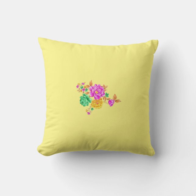 Schönes Blumendesign dekoratives Kissen (Vorderseite)