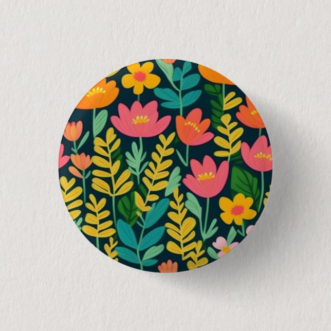 Schönes, blumenfarbenes Feld Button (Vorderseite)