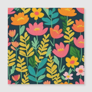 Schönes, blumenfarbenes Feld Magnetkarte