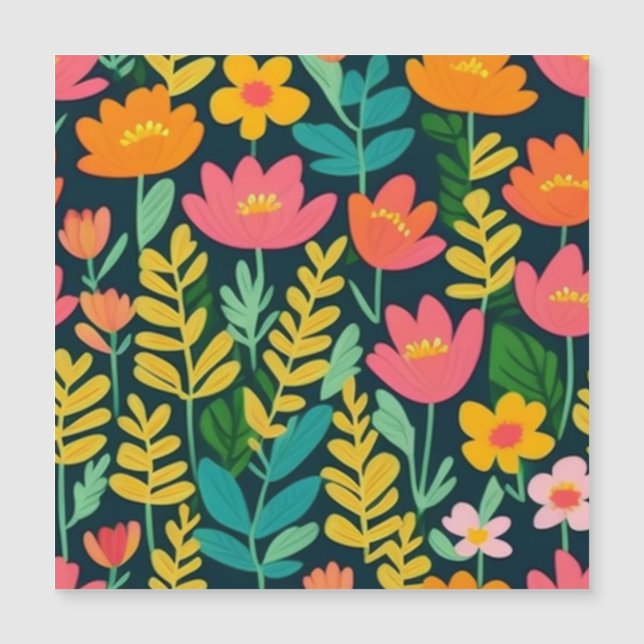 Schönes, blumenfarbenes Feld Magnetkarte (Vorderseite)