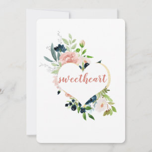 Schönes Blumenherz Sweetheart Valentine Feiertagskarte