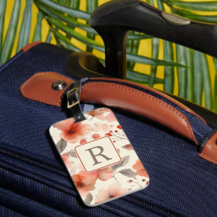 Schönes Blumenmonogramm-Vorlage Personalisiert Gepäckanhänger