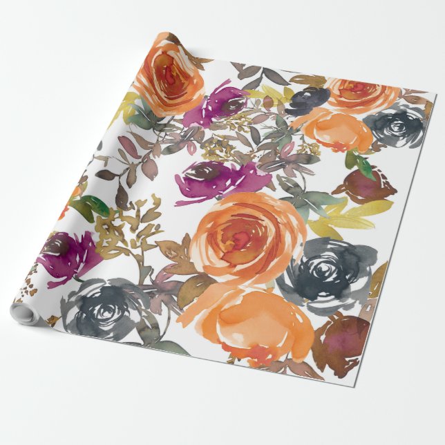 Schönes Blumenmuster Geschenkpapier (Ungerollt)