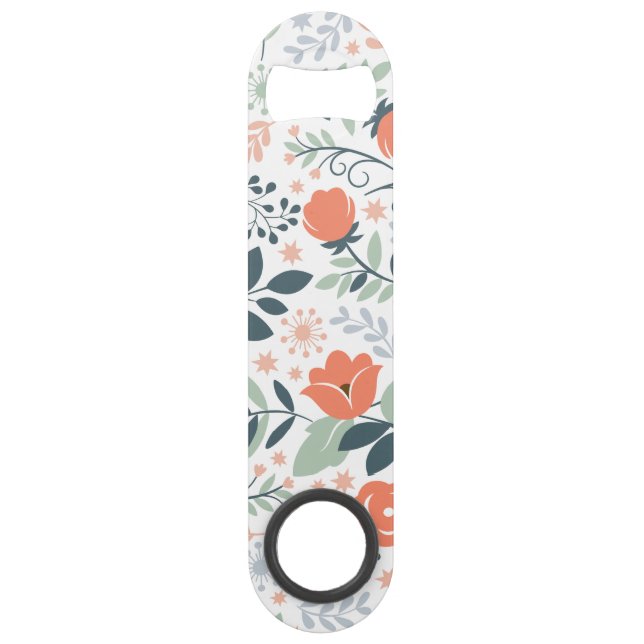 Schönes Blumenmuster Girly Speedflaschenöffner (Vorderseite)