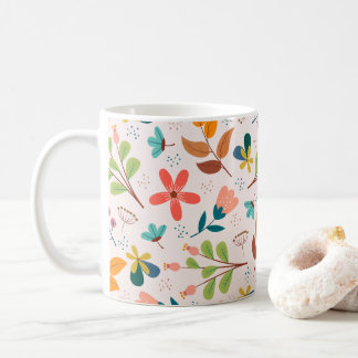 Schönes Blumenmuster Kaffeetasse