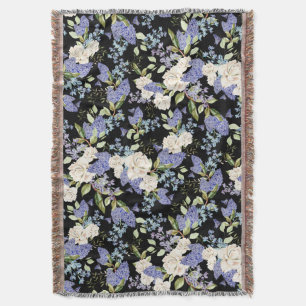 Schönes Blumenmuster Lilac Rose Foliage Decke