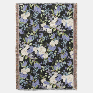 Schönes Blumenmuster Lilac Rose Foliage Decke