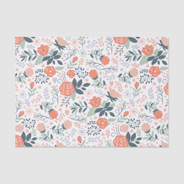 Schönes Blumenmuster-Mädchen Seidenpapier (Vorderseite)