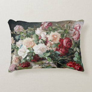 Schönes Blumenmuster mit Rose und Folien Dekokissen