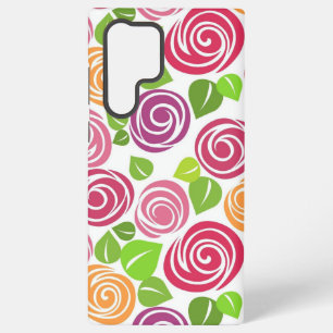 Schönes Blumenmuster Rosen Samsung Galaxy Hülle