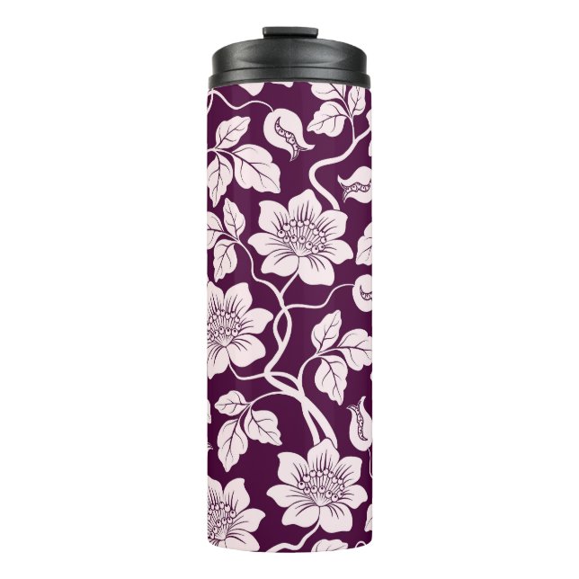 Schönes Blumenmuster Thermosbecher (Vorderseite)
