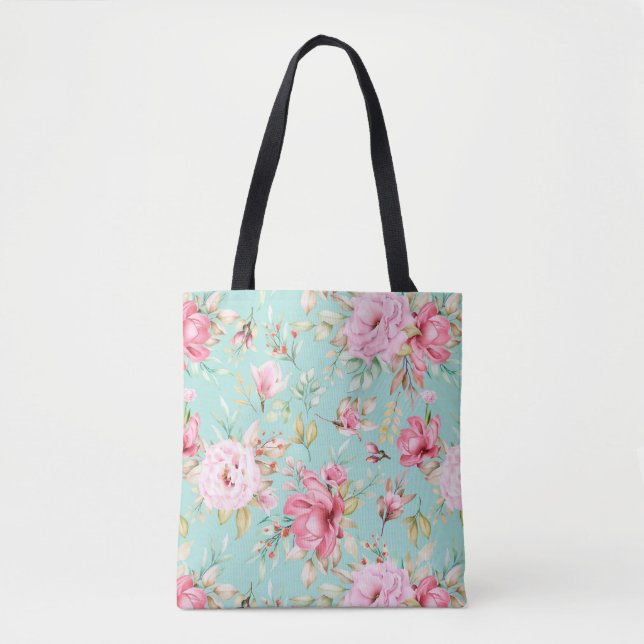 Schönes Blumenmuster Totbeutel Tasche (Vorderseite)