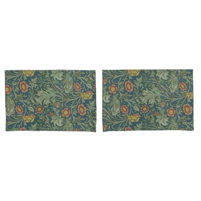 Schönes Blumenmuster William Morris Green Pink Kissenbezug (Vorderseite-Set)