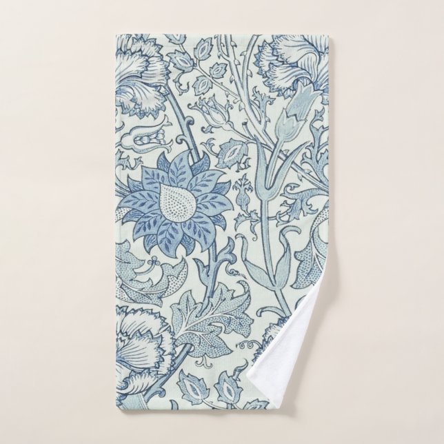 Schönes Blumenmuster Williams Morris, Blau, Rose Handtuch (Handtuch)