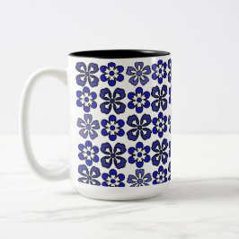 Schönes Blumenmuster Zweifarbige Tasse