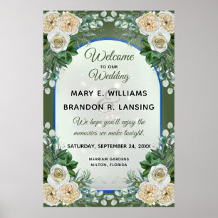 Schönes Blumenposter 24"x36" (grün) Poster