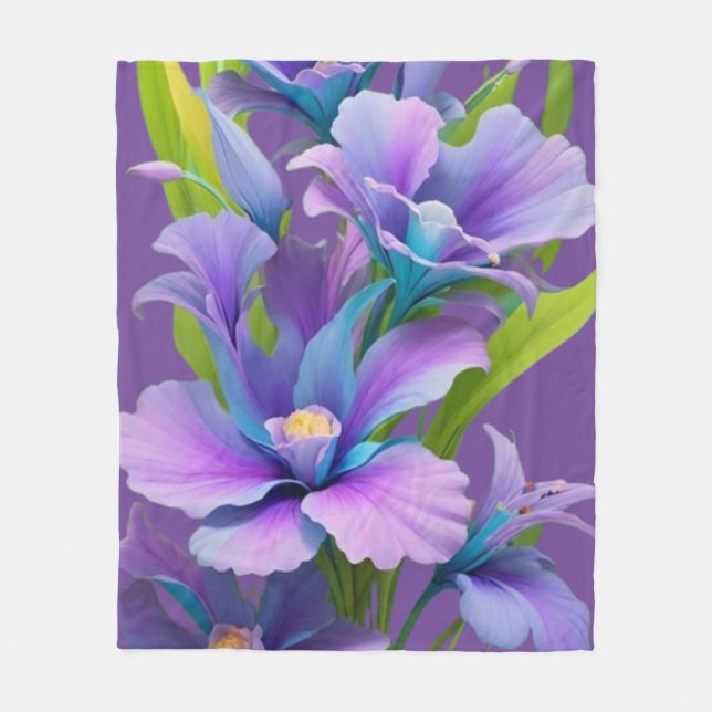 Schönes Blumenvlies Fleecedecke (Vorderseite)