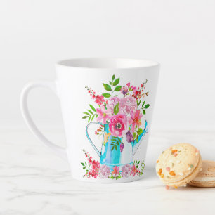 Schönes Blumenwasser Farbe Rosa Pastellfarben Blum Milchtasse