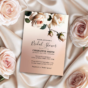 Schönes, blush Beige Öl Rose Brautparty Invita Einladung