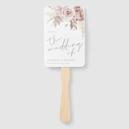 Schönes Blush Floral Hochzeitsprogramm Fächer