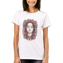 Schönes Boho-Blumen-Girl-T-Shirt