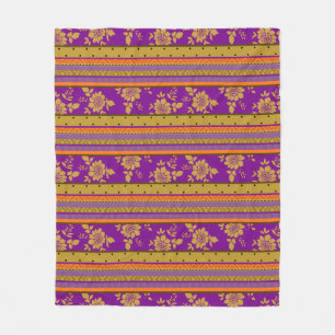 Schönes Boho Chic Strip Blumenmuster Fleecedecke