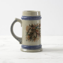 Schönes Boho-Pferd Bierglas