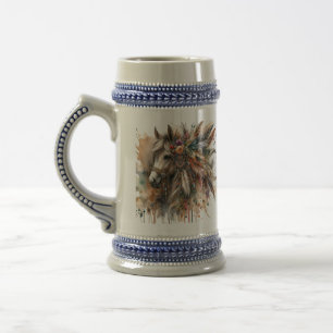 Schönes Boho-Pferd Bierglas