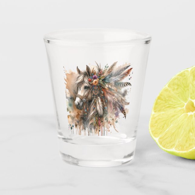 Schönes Boho-Pferd  Schnapsglas (Vorderseite)