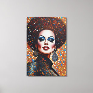 Schönes Bombshell Drag Queen Portrait Leinwanddruck