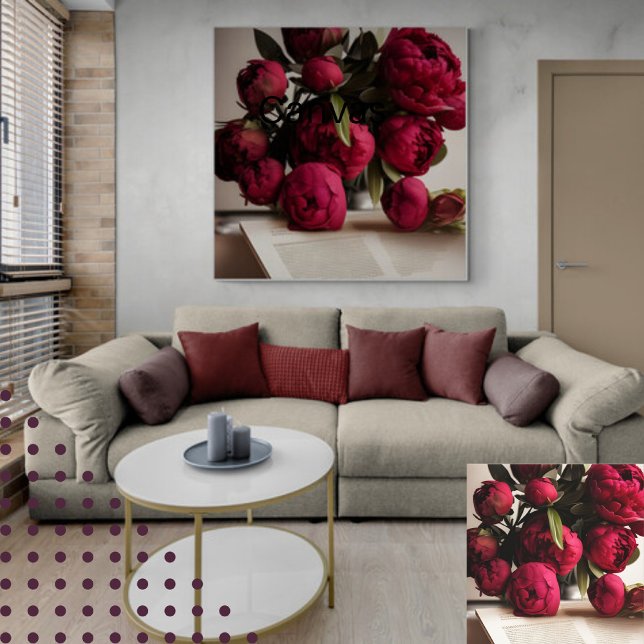 Schönes Bouquet Red Peonies Floral Digital Leinwanddruck (Von Creator hochgeladen)