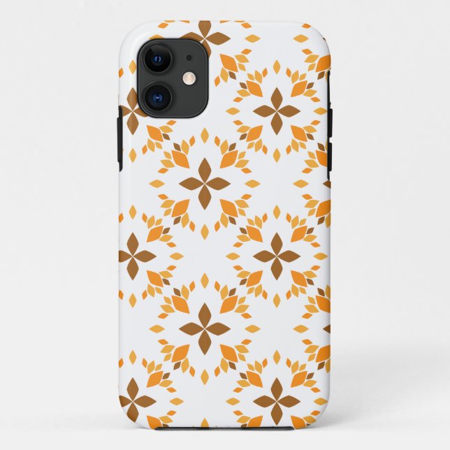 schönes braunes Blumenmuster Case-Mate iPhone Hülle (Rückseite)