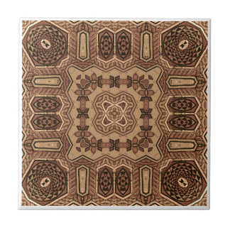 Schönes braunes Mosaik Mandala Nahtloses Muster Fliese