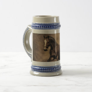 Schönes, braunes Pferdekissen Bierglas