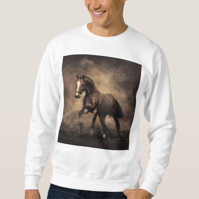 Schönes, braunes Pferdekissen Sweatshirt (Vorderseite)
