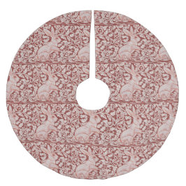 Schönes Brick Red White Rabbit Blumenrock Polyester Weihnachtsbaumdecke