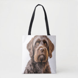 SCHÖNES BROWN DRAHTHAAR, DAS GRIFFON HUND GIBT TASCHE