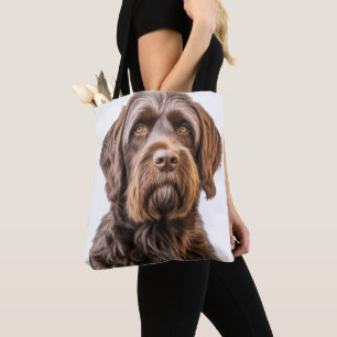 SCHÖNES BROWN DRAHTHAAR, DAS GRIFFON HUND GIBT TASCHE