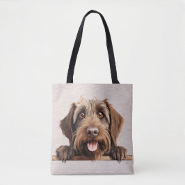 SCHÖNES BROWN DRAHTHAAR, DAS GRIFFON HUND GIBT TASCHE