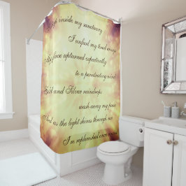Schönes Brown/Gold Cleansing Mantra Design Duschvorhang