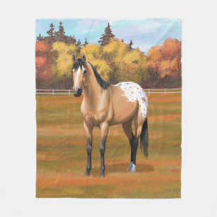 Schönes Buckskin Appaloosa Viertelpferd Fleecedecke