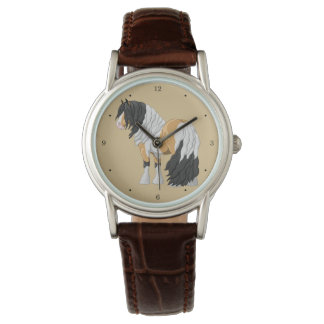 Schönes Buckskin Pinto Sinti und Roma Vanner Entwu Armbanduhr
