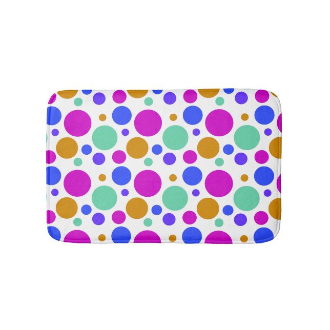 Schönes, buntes Polka Dots Muster Badematte (Vorderseite)