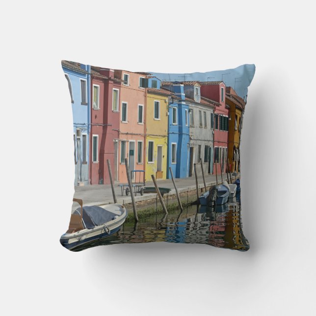 Schönes Burano Throw Kissen (Vorderseite)