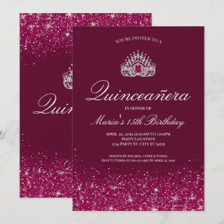 Schönes Burgund| Quinceñera Einladung