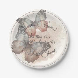 Schönes Butterfly Brautparty Pappteller