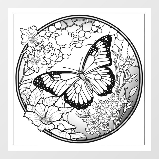 Schönes Butterfly-Farbenfenster Fensteraufkleber (Blatt)
