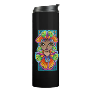 Schönes Butterfly Girl Custom Cut Vinyl Sticker Thermosbecher